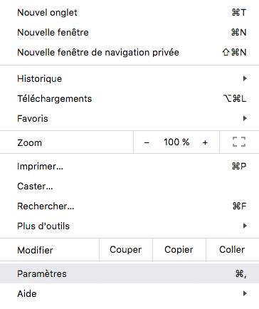 Fenêtre - Personnaliser et contrôler Google Chrome