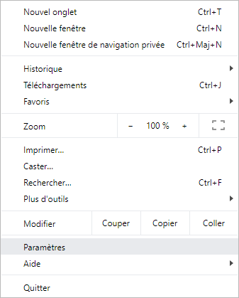 Fenêtre - Personnaliser et contrôler Google Chrome