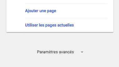 Cliquez sur Paramètres avancés